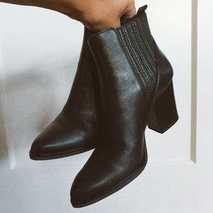 Marc Fisher LTD Alva Black Leather Heeled Boots